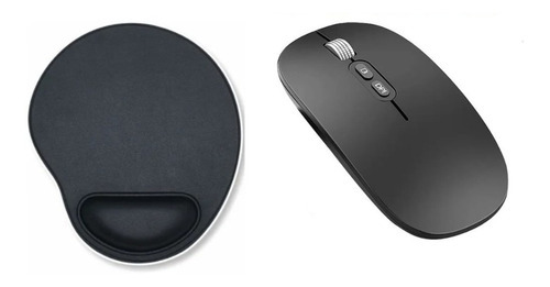 Mouse Recarregável Silencioso + Mouse Pad Para Notebook Dell Cor Preto