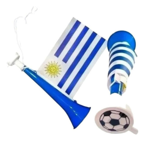 Pack X6 Cornetas Con Bandera De Uruguay Mundial Vuvuzela