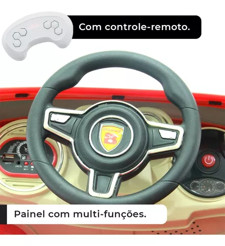 Mini Carro Elétrico Infantil 12v Controle Remoto Luzes E Som