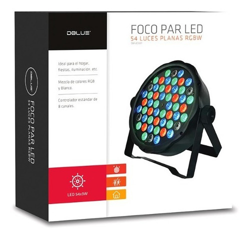 Foco Par Led De 54 Led Con Entrada Dmx , Rgbw, Para Fiesta