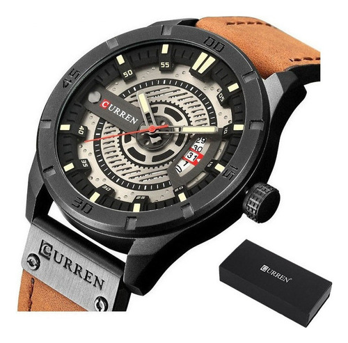 Reloj De Cuarzo Curren 8301 Con Calendario De Cuero Para Hom