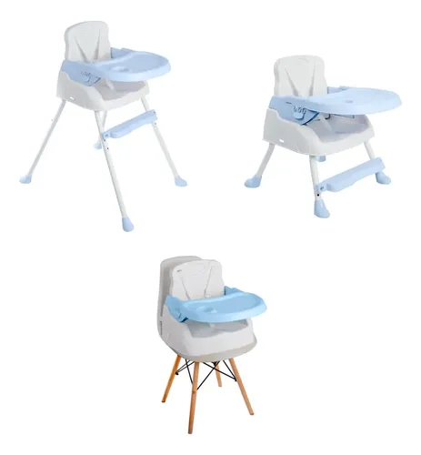 Cadeira De Alimentação Bebê Portátil 3em1 Styll Baby Segura Cor Azul-aço Cor