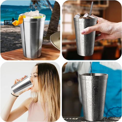 Tazas De Acero Inoxidable De Linall, 18 Oz Shatterproof Port