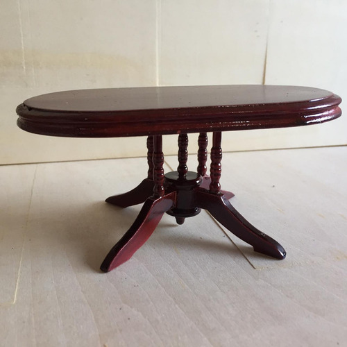 Mesa De Jantar Clássica Madeira Miniatura Da Casa De Bonecas