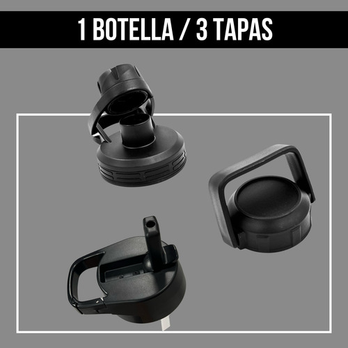 Termo Acero Inoxidable 1lt Hyperhike Botella Térmica 3 Tapas