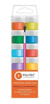 Comprar Set 12 Pinturas Politec Acrilico 12 Pinturas + Pincel Arte