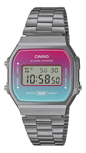 Reloj Casio A168werb-2a Resina Unisex Gris Color de la correa Plateado