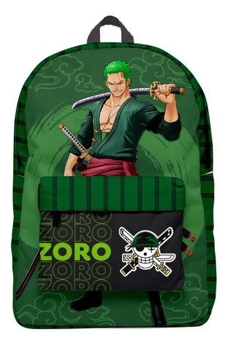 Mochila Verde Zoro One Piece Anime Backpack