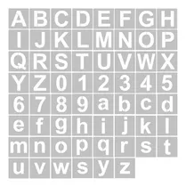 Comprar Plantillas Stencils 62 Piezas De 3 Letras. Números Reutiliza