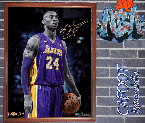 Nba Kobe Bryant Los Angeles Lakers Poster Firmado Enmarcado