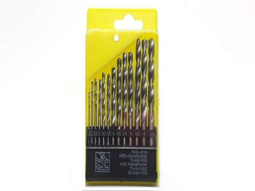 Juego De Mechas 1.5 A 6.5mm. Acero Rapido Madera X 13 Piezas