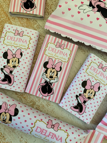 Golosinas Personalizadas Candy Bar Minnie Para 10 Chicos