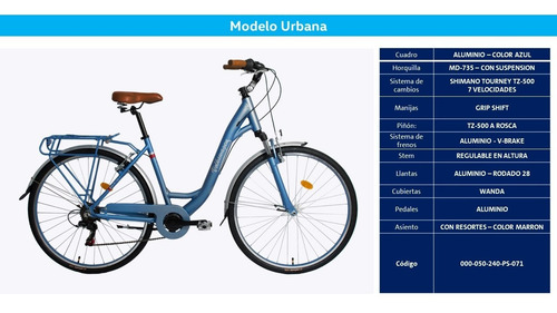 Bicicleta Modelo Urbana De Paseo Volkswagen 000050240ps071