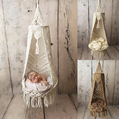 Hamaca De Macramé Con Borlas, Accesorio Para Fotografía,