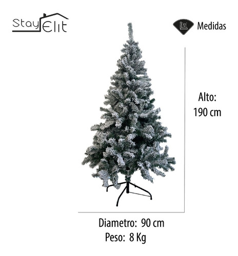 Imagen 2 de 8 de Árbol De Navidad Pino Estilo Nevado Navideño 1.90 M