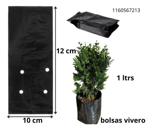 Bolsas Macetas Para Viveros Cultivos 4 Ltrs X 100 Unidades Negro Bolsa
