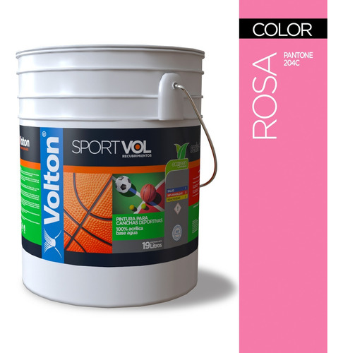 Recubrimiento P/canchas Deportivas Cub 19 L Volton Rosa Verde