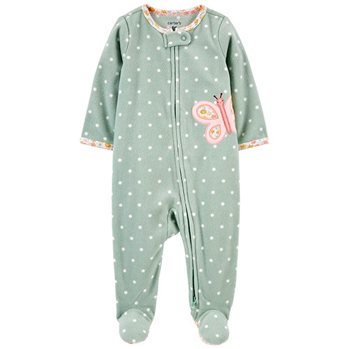 Pijama Carters 1 Pieza Micropolar Con Pie Con Mariposa Ub