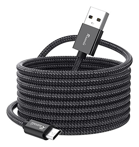 Cable Micro Usb Largo Ruaeoda Para Android  De 20 Pies  Colo