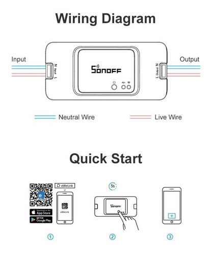 Imagen 4 de 10 de Interruptor Wifi Sonoff Basic Rf R3 Acepta Controles Remotos