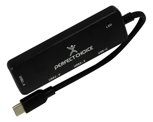 Adaptador Hub USB Tipo C 2.0 4 Puertos para Laptop y Dispositivos Móviles Perfect Choice