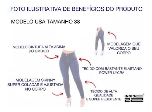 Imagem 7 de 8 de Calça Jeans Skinny Capri Cintura Alta Com Elastano