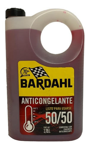 Anticongelante Rojo Bardahl Concentración 50 50 3.785l