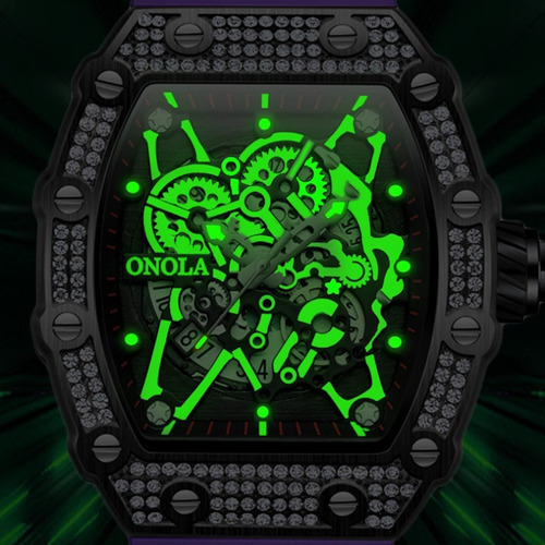 Onola On3827dm Reloj Luminoso De Cuarzo Con Diamantes Color De La Correa Blanco
