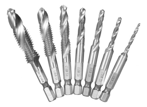 Juego De Brocas Para Roscar Y Roscar Combinación De 7 Pieza