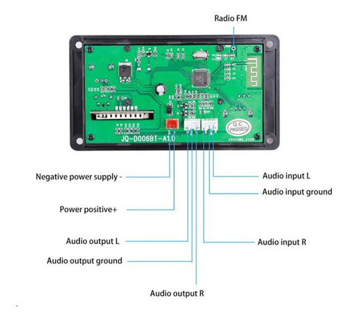 2024 Bt 12v Usb Tf Usb Fm Conjunto De Módulos De Audio