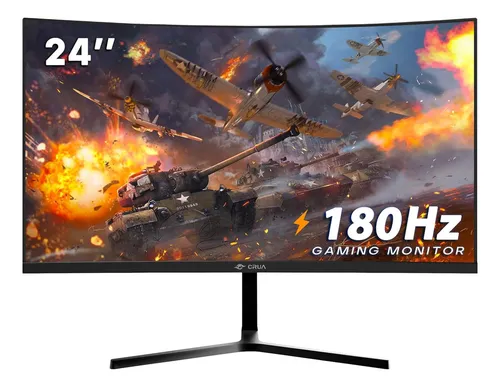 CRUA Monitor curvo gaming de 24 pulgadas 144 hz/180 Hz Negro