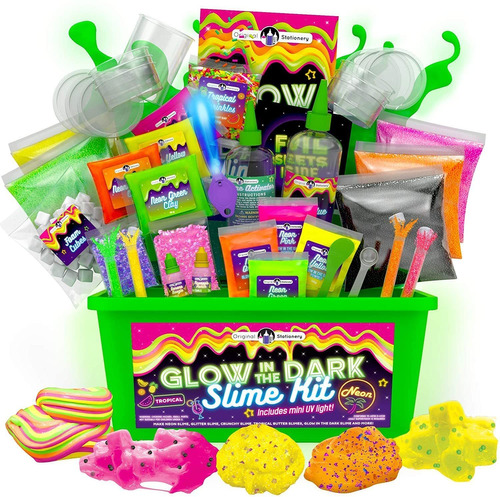 Original Stationery Kit De Slime Que Brilla En La Oscuridad 