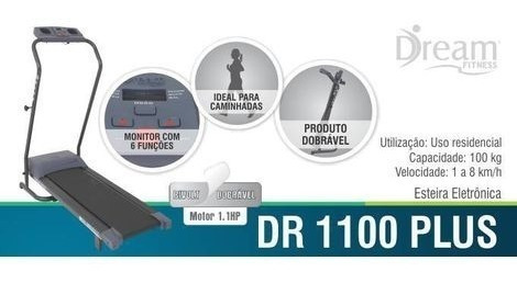 Esteira Eletrônica Dream Fitness Dr 1100 Plus Bivolt