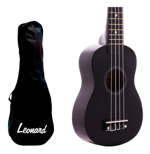 Ukelele Soprano Leonard Color Negro Uquelele + Funda - Envio