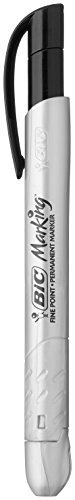 Bic Mark-it Retractable Permanent Marker, Negro, Dozen