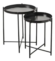 Comprar Mesas Ratonas Redondas Nido Dúo X2 Hierro Diseño Mite Color Negro