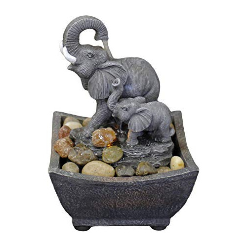 Fuente De Mesa De Elefante Y Elefante De 7,5  (con Adap...