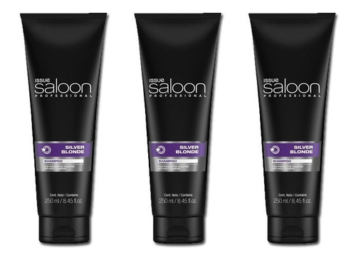 Kit X 3 Shampoo Matizador Violeta Silver Blonde Issue 250ml