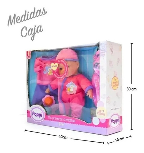 Imagen 3 de 7 de Muñeca Bebote Poppi Mis Primeras Comiditas Con Sonido 16013