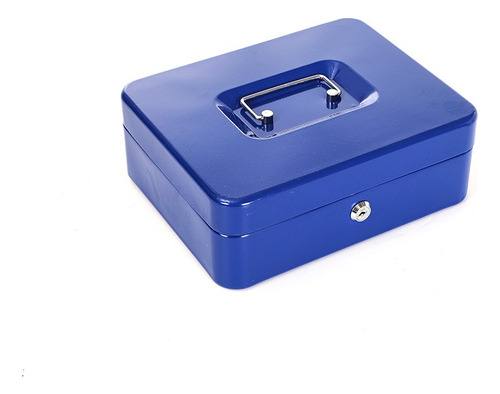 Caja Metálica De Seguridad 25x20x9cm Color Azul