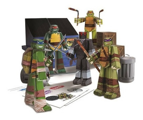 Paquete De Figuras De Las Tortugas Ninja En Papercraft