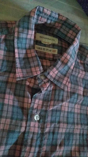 Camisa Bensimon Rosa Cuadriculada 