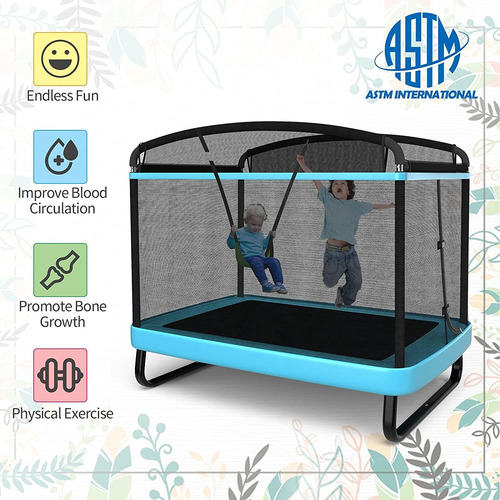 Giantex Cama Elástica Para Niños De 6 Pies Con Columpio, Car