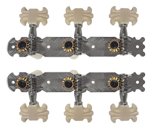 Maxtone Gm-21n Maquinaria Para Guitarra Clásica 3 + 3 Color Plateado
