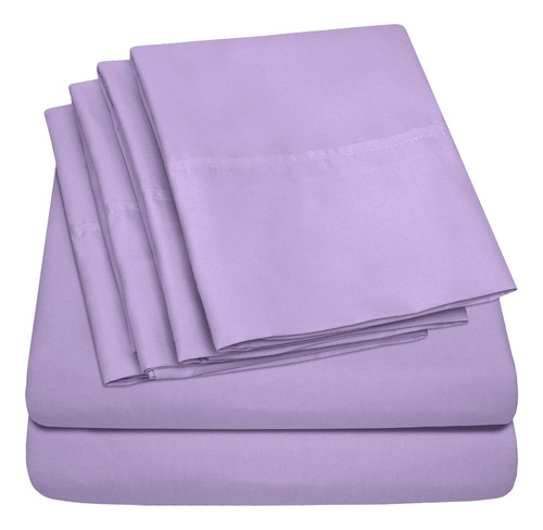 Queen Sheets Lavender - Juego De Sábanas Queen De 6 Piezas 1