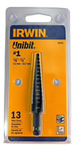 Irwin - Broca De Paso De 1/8-pulgadas A 1/2 Pulgadas Vasta