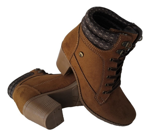 Botin Dama Tacon Ancho Cuadrado Moda Mujer Comodo 