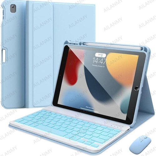 Funda Teclado Iluminado Ratón Para iPad 10.2 9ª Generación