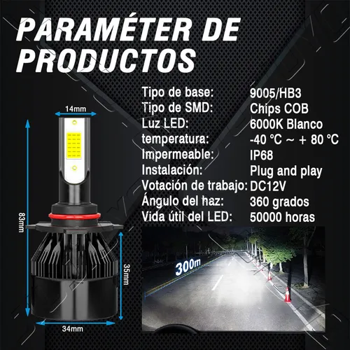 Cd- Kit Faros Luz Led 9005 H11 H10 14000lm Para Ford