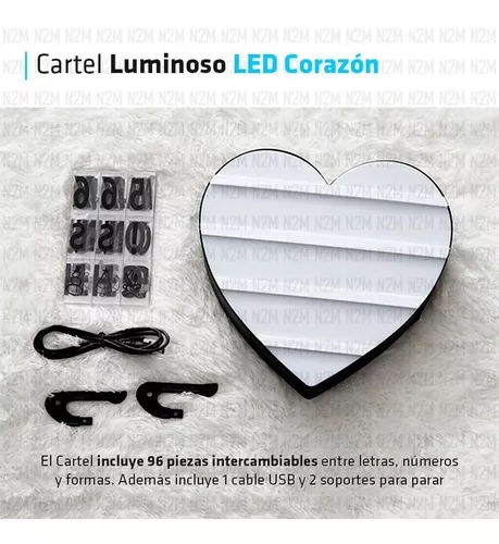 Cartel Luminoso Led Pizarra Light Box 10x15cm 85 Piezas Ade